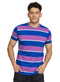 W.Striped Royal Blue Striped Round T-shirt - Khotwh