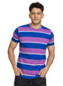 W.Striped Royal Blue Striped Round T-shirt - Khotwh