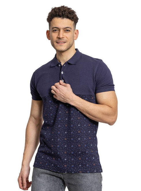 XO - Indigo C - block Polo Shirt - Khotwh