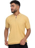 Yellow Design 01025Knit Polo Neck Zipper - T-Shirt - Khotwh
