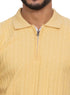 Yellow Design 01054Knit Polo Neck Zipper - T-Shirt - Khotwh