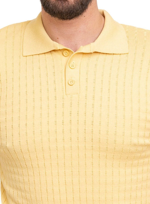 Yellow Design 1162Knit Polo Neck - T-Shirt - Khotwh