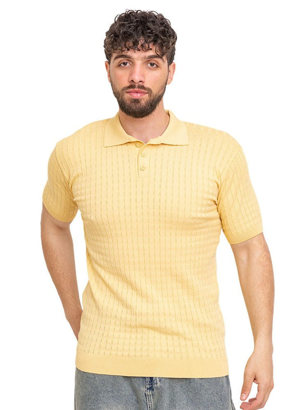 Yellow Design 1162Knit Polo Neck - T-Shirt - Khotwh