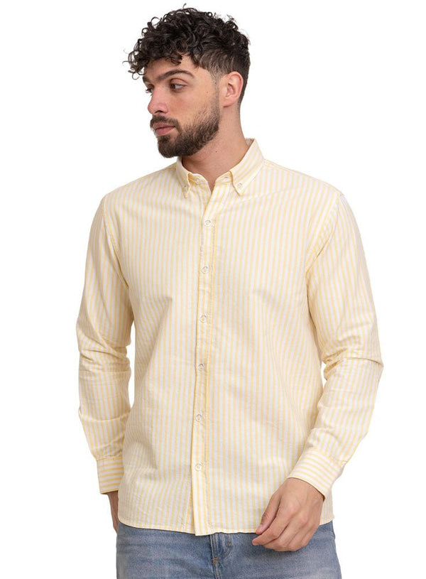 Yellow - Design 2 Striped Oxford Shirt - Khotwh