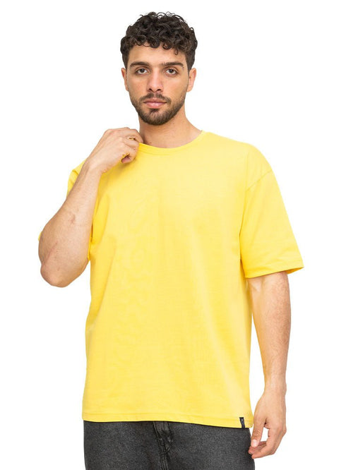 Yellow Over Size Round T-Shirt - Khotwh