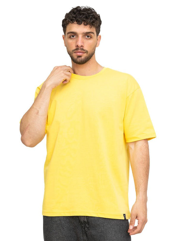 Yellow Over Size Round T-Shirt - Khotwh