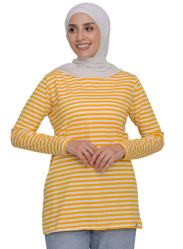 Yellow Striped Long - Sleeve - Khotwh