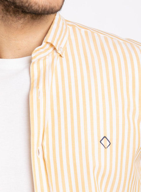 Yellow Striped Oxford Shirt - Khotwh