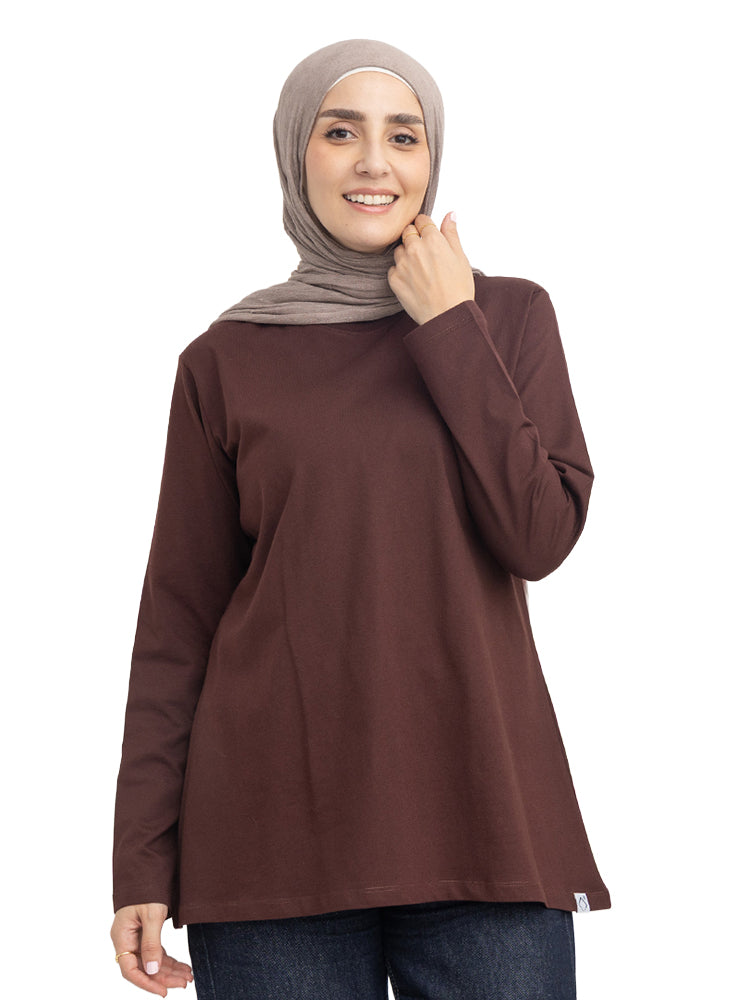 Burgundy Brown Long-Sleeve