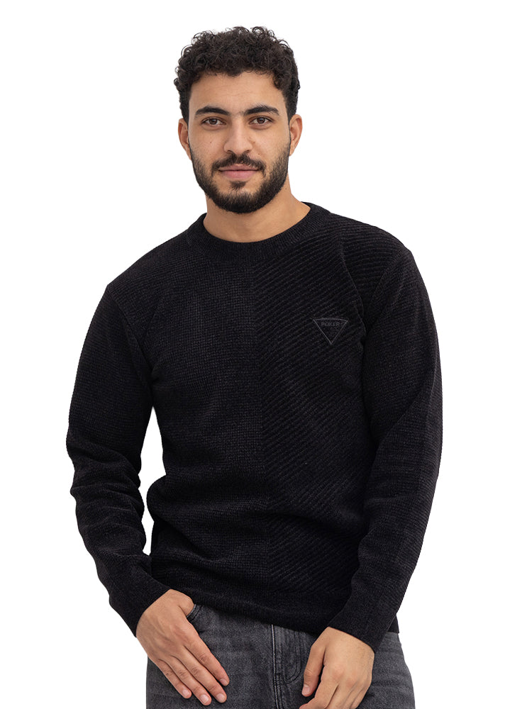 بلوفر سادة تصميم 2614 - أسود