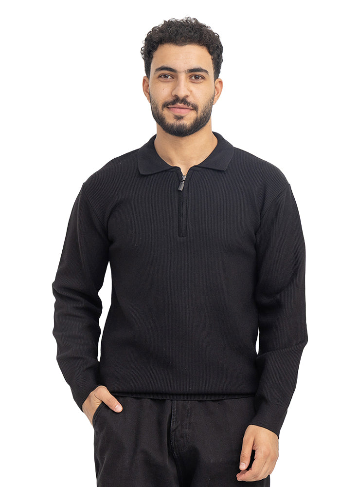 Black Quarter Zipper Pullover