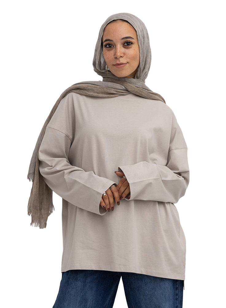Cloud V-Over Size Long-Sleeve