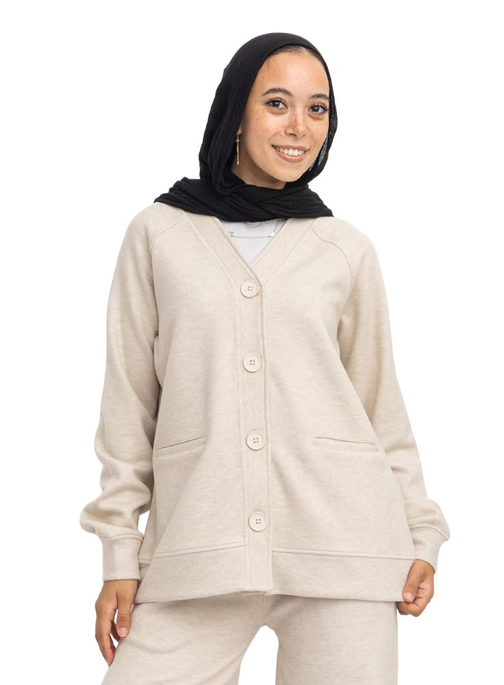 Latte RD-Button Sweater