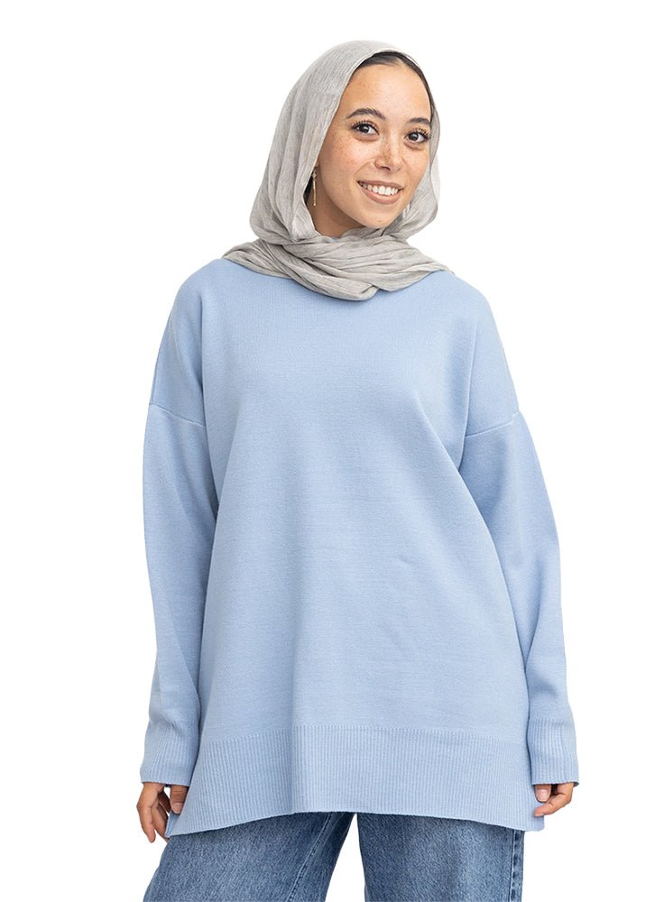 Baby Blue V-Over Size Half Cool