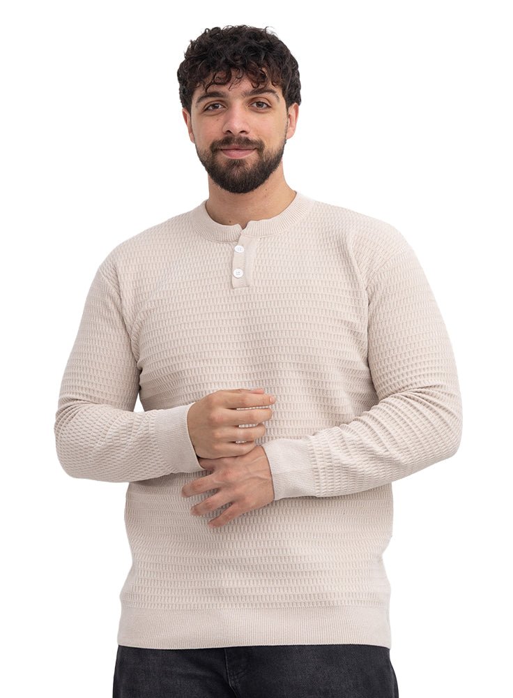 بلوفر سادة تصميم 595 - بيج
