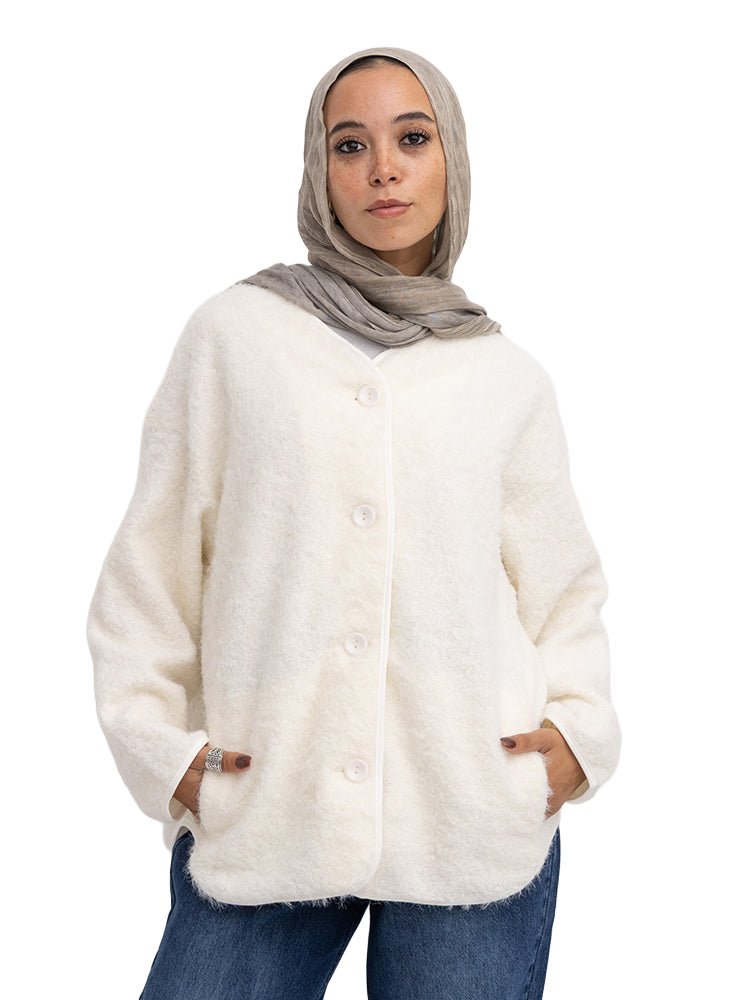 Beige Fluffy Jacket