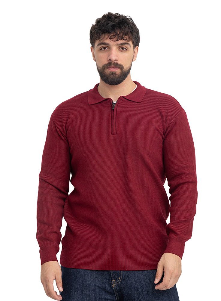 Bergundy Quarter Zipper Pullover
