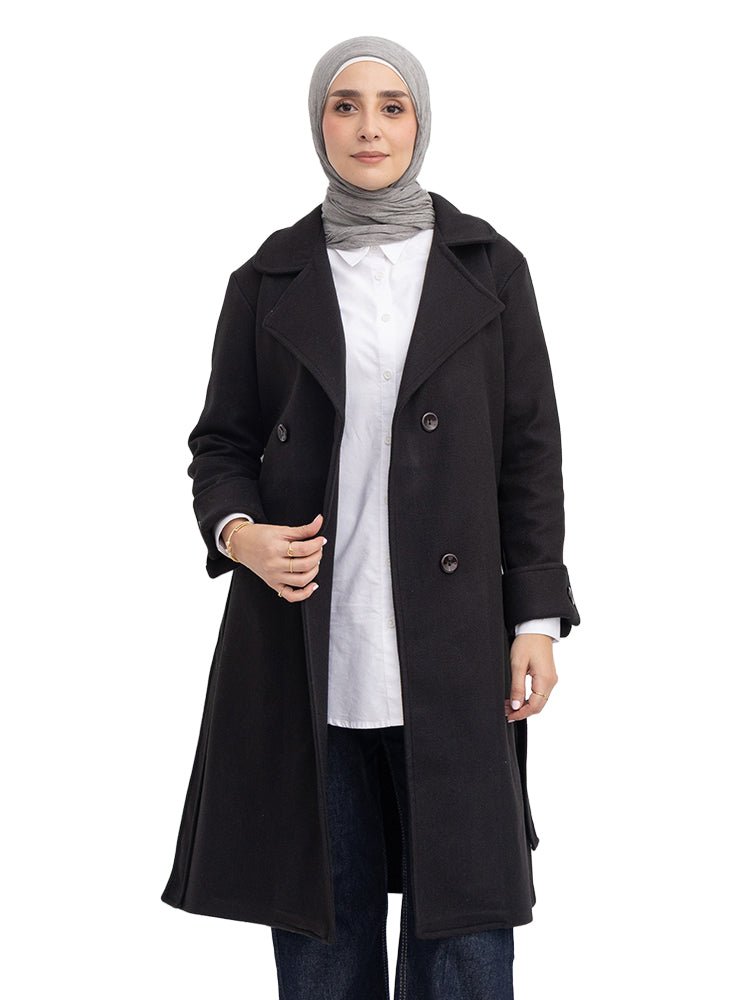 Black Long Feather Coat