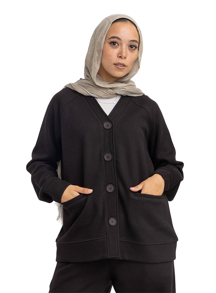 Black RD-Button Sweater