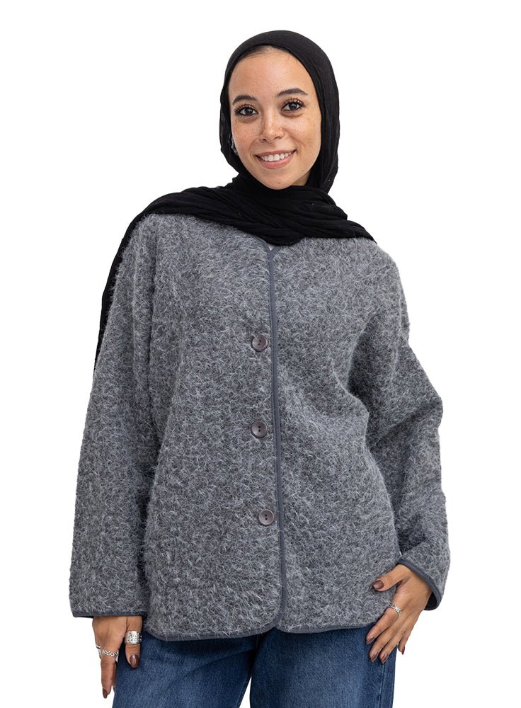 Grey Fluffy Jacket