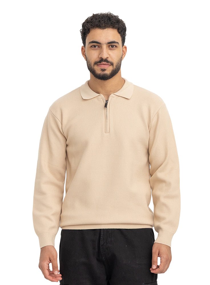 Latte Quarter Zipper Pullover