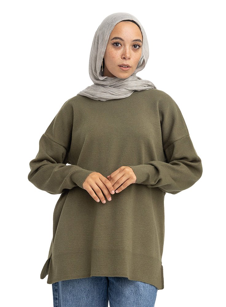Olive V-Over Size Half Cool