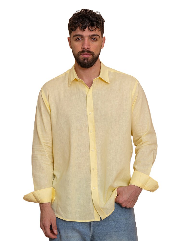 Pastel Yellow Linen Shirt