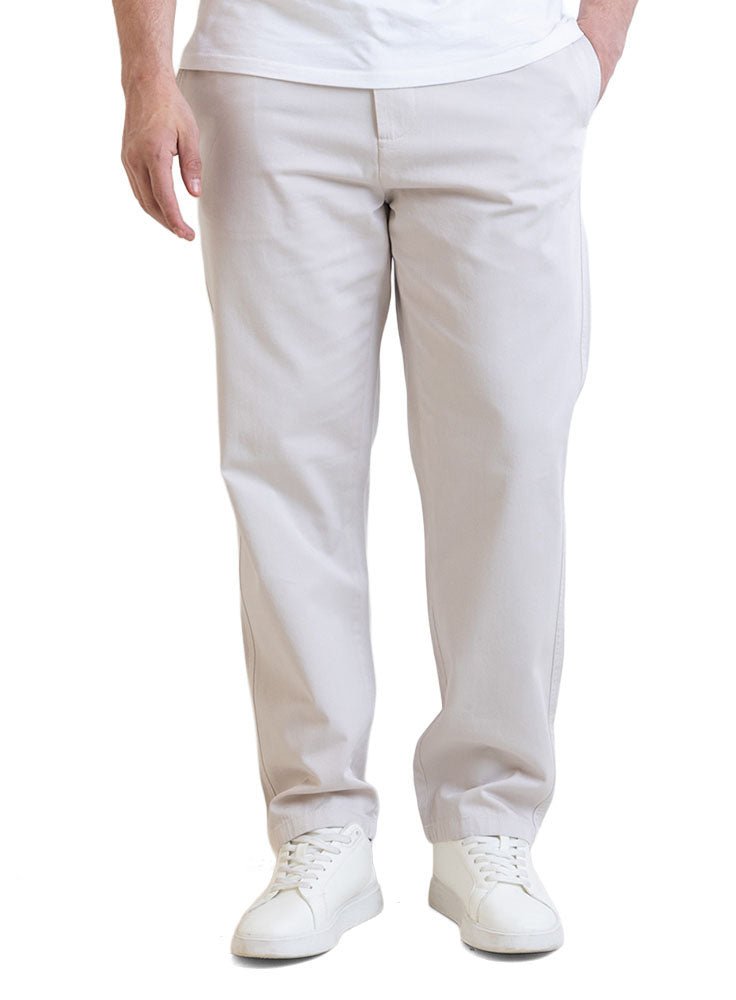 Pumice Stone Straight Leg Gabardine Pant