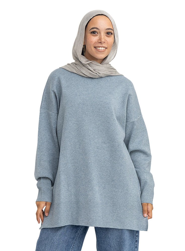 Silver Blue V-Over Size Half Cool