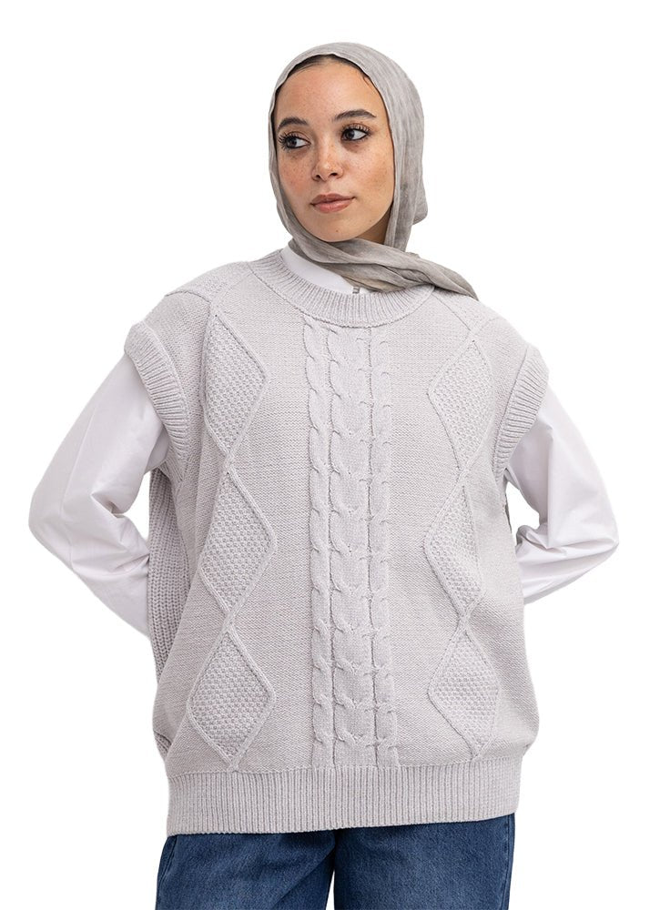 Silver Velvet Cut Pullover