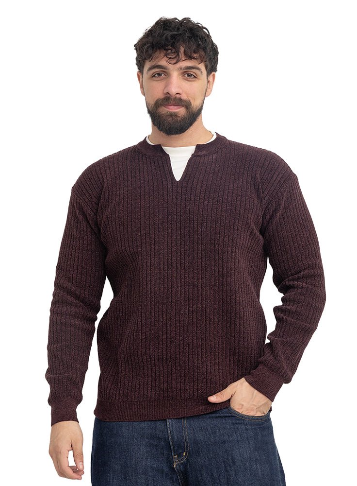 Violet Double-Layerd Round Pullover