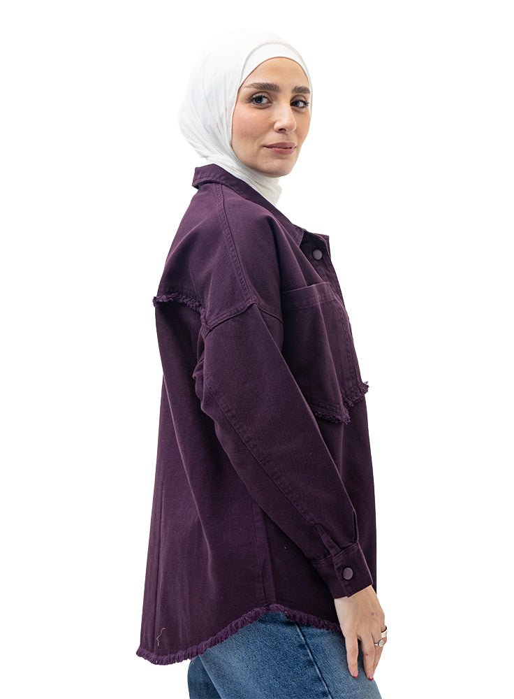 Get Violet Gabardine Jacket Premium Quality Modern Look – Khotwh