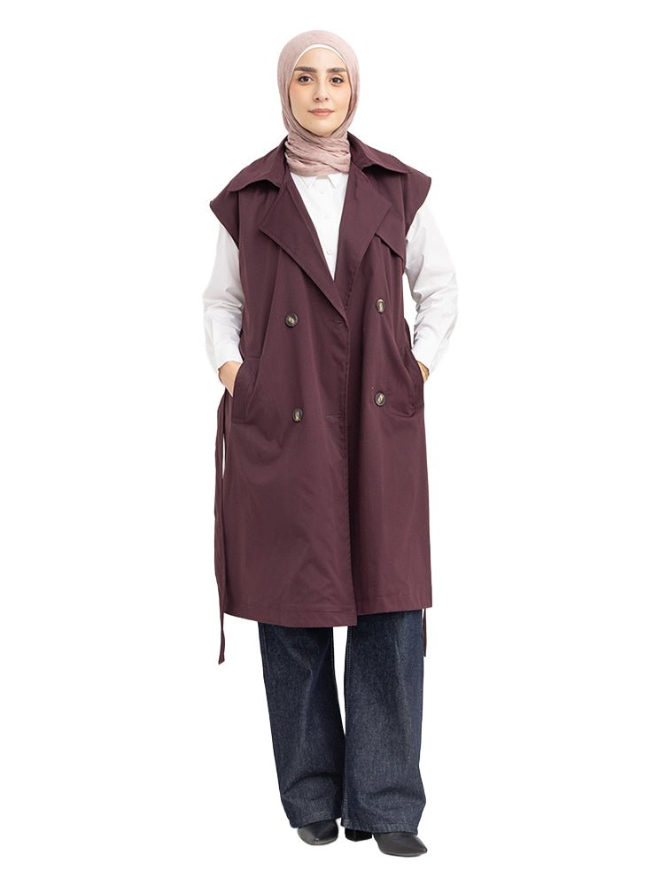 Violet RD-Sleeveless Trench Coat